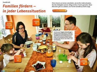 Familie Schmidt in einer CDU-Broschre im Bundestagswahlkampf 2013.